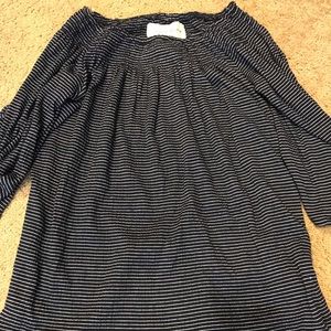 Navy and White Stripe Top